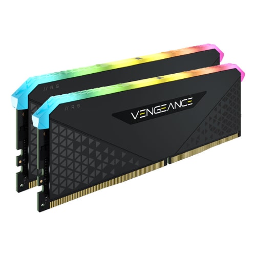رم کامپیوتر CORSAIR VENGEANCE RGB RS Black 32GB 16GBx2 3200MHz CL16 DDR4